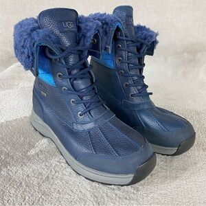 UGG Adirondack III Boots Womens Size 9 Blue Velvet Waterproof Shearling Snow NEW